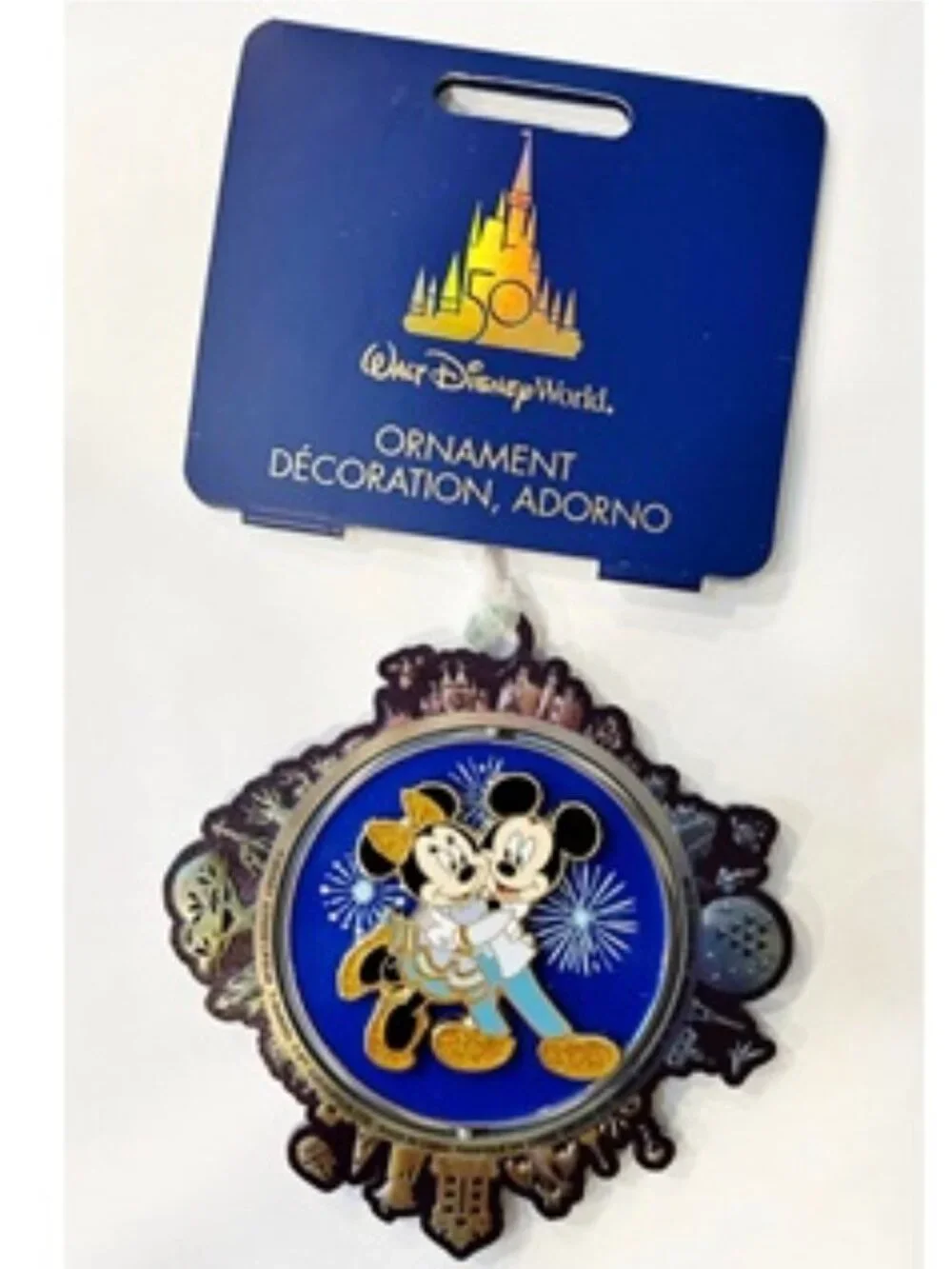 Disney Parks 2023 50th Anniversary Finale Mickey Minnie Spinner Ornament LR Nwt